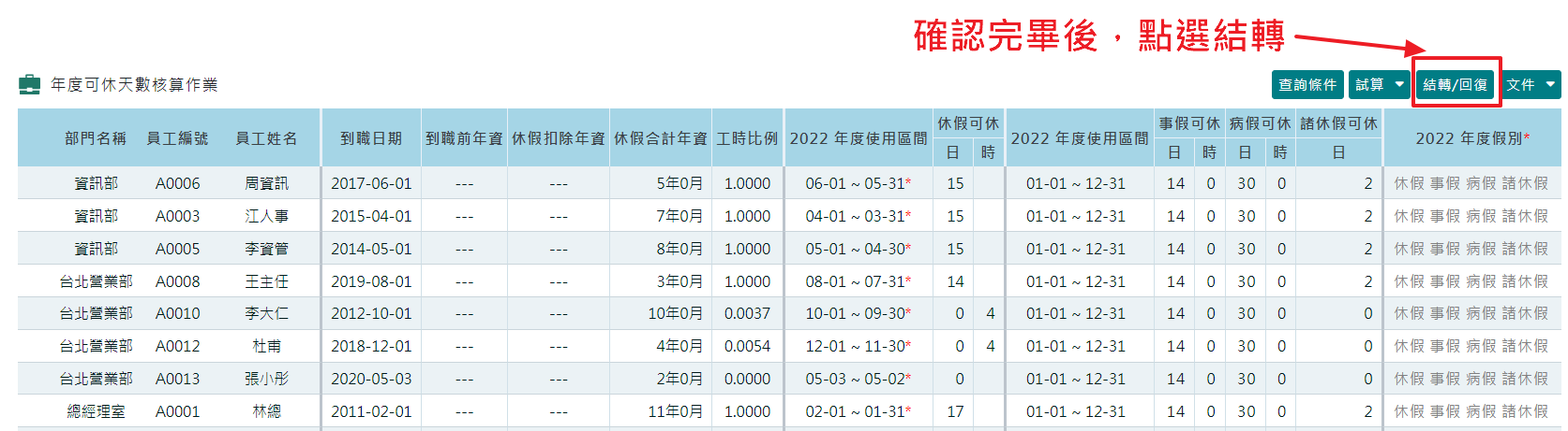 如何設定員工事病假天數-5