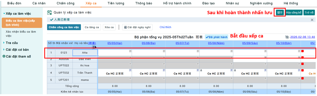L&agrave;m thế n&agrave;o để th&ecirc;m nh&acirc;n vi&ecirc;n sau khi bảng ph&acirc;n ca đ&atilde; được c&ocirc;ng bố ?-4