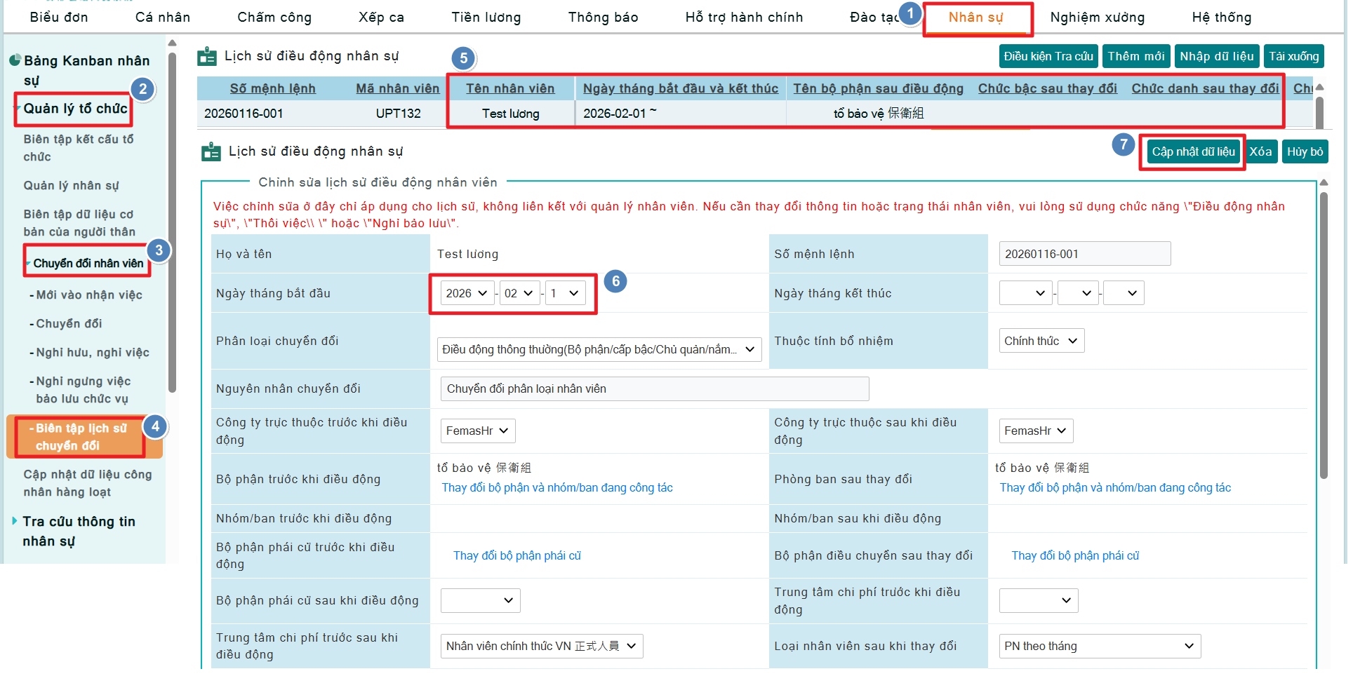 Nhập sai ngày nhận việc thì xử lý như thế nào-2
