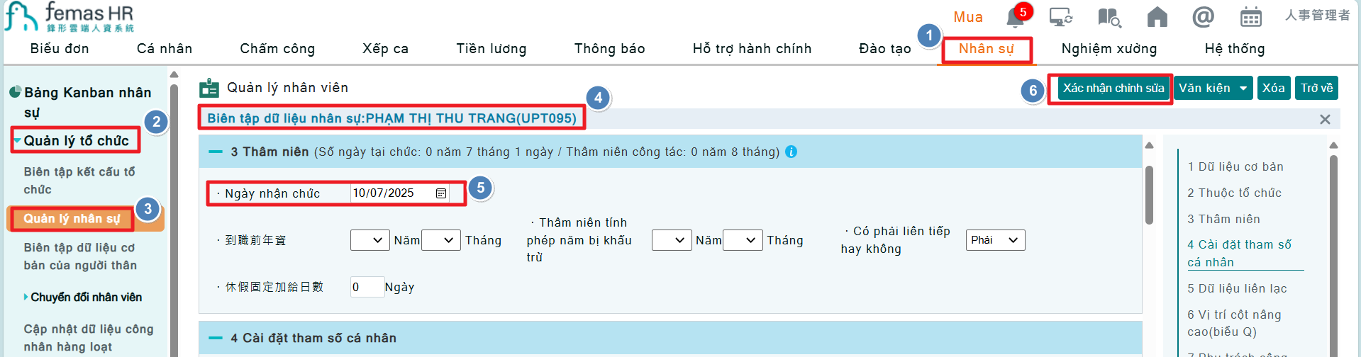 Nhập sai ngày nhận việc thì xử lý như thế nào-1
