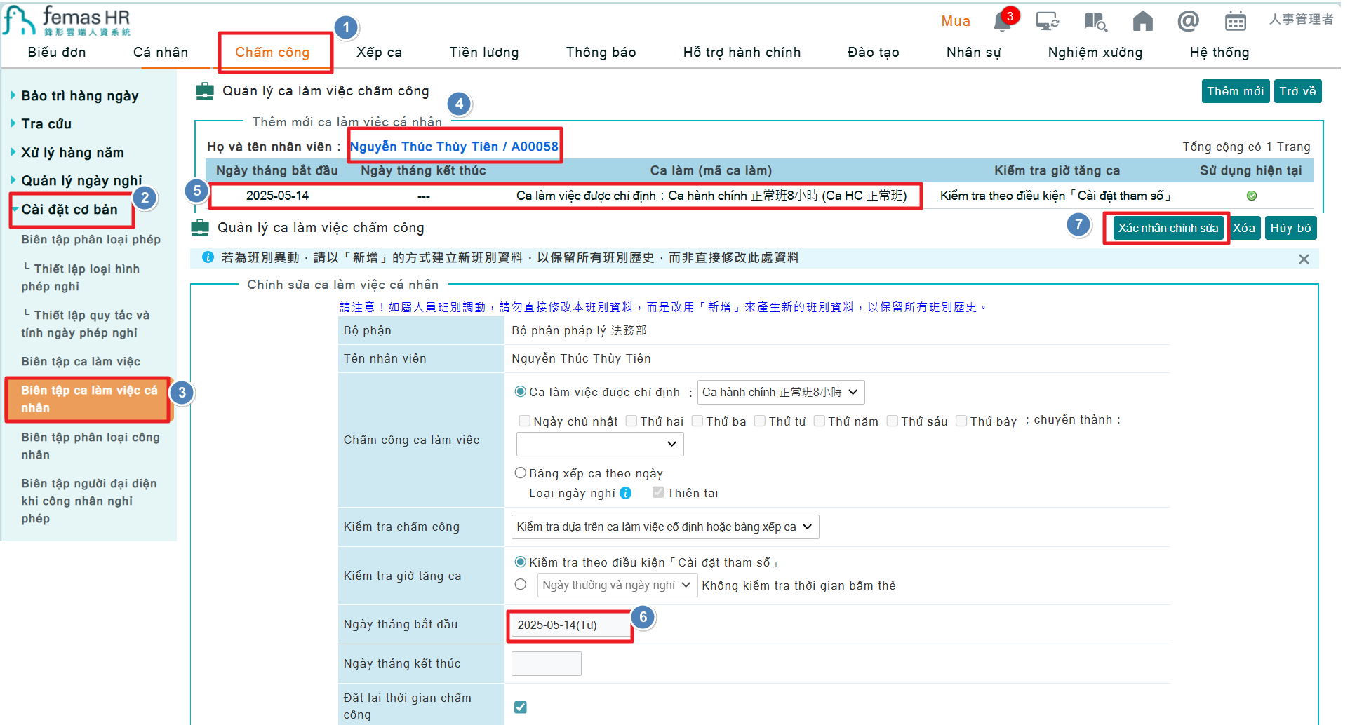 Nhập sai ngày nhận việc thì xử lý như thế nào-3
